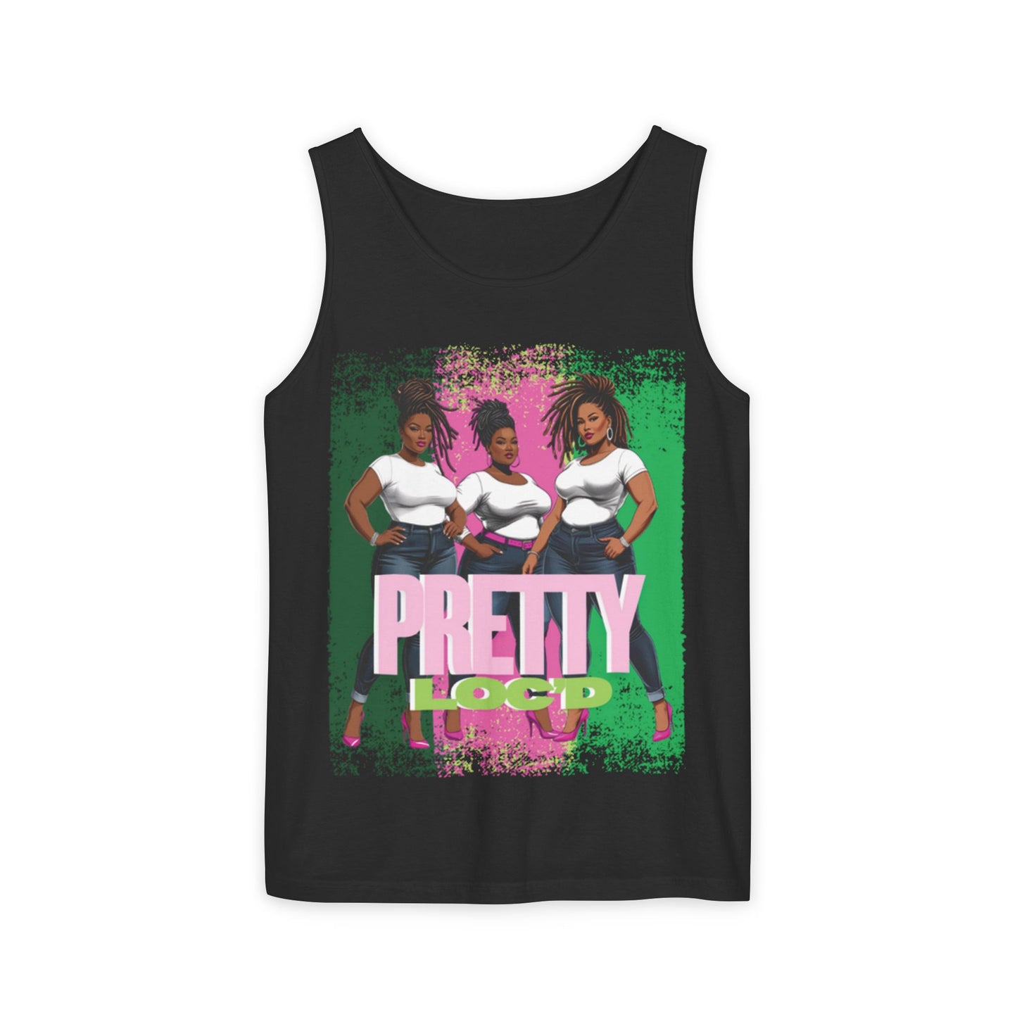 Pretty locd Unisex Garment-Dyed Tank Top, Casual Summer Wear, Perfect for Festivals, Gifts for Friends, Confidence, Everyday Outfit