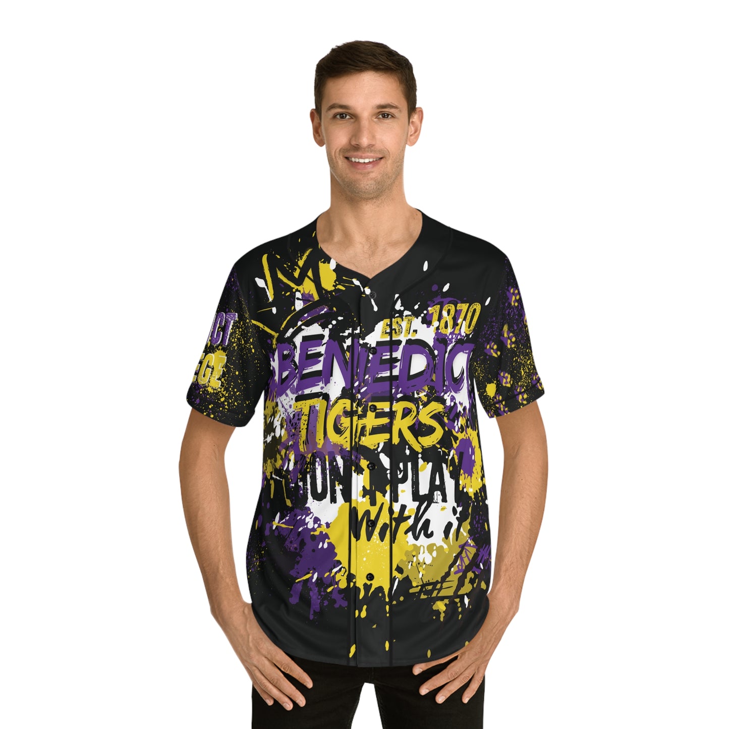 BC Bold Graphic Men's Baseball Jersey Blk, Sporty Apparel, Casual Wear, Unique Gift for Baseball Fans, Streetwear Style