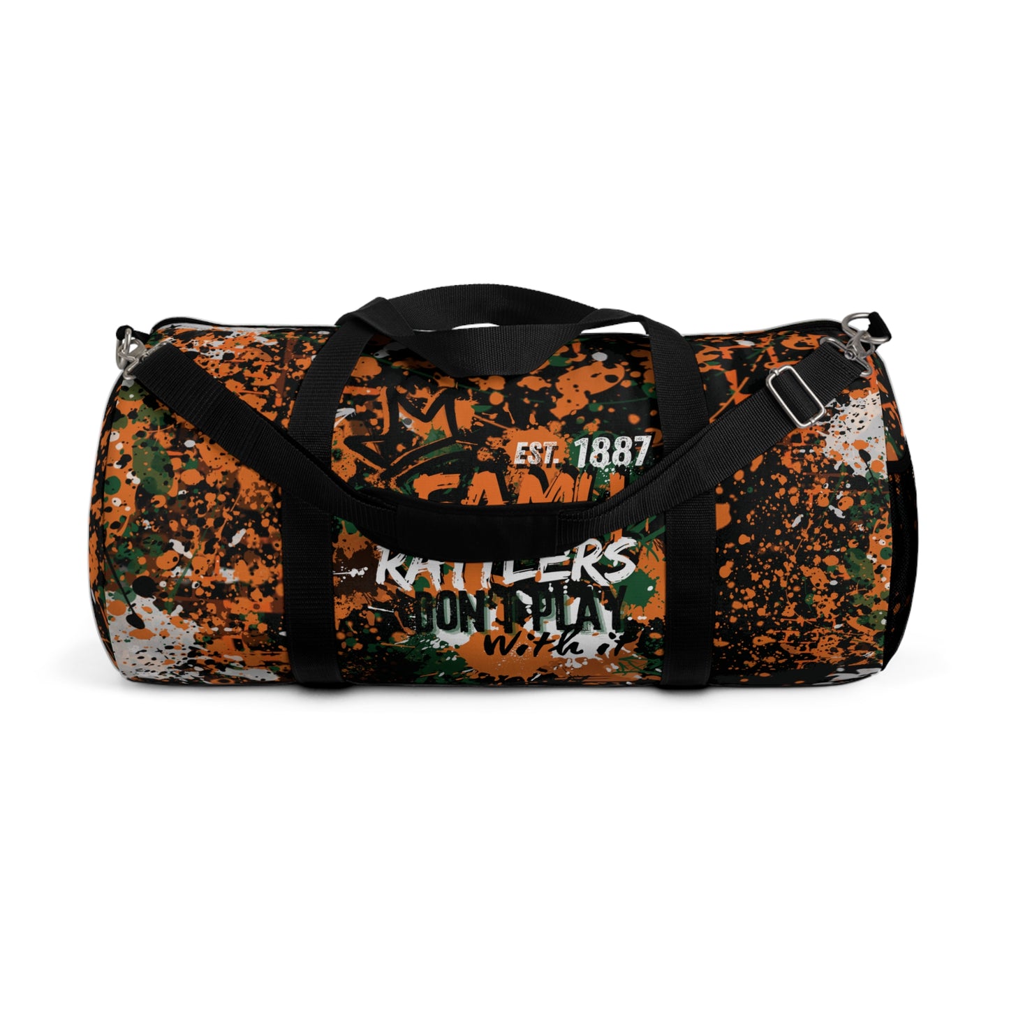 Graffiti Duffel Bag blk, FAMU Sprayed Art, Cool Urban Travel Gym Overnight Bag, Hipster Street Style Accessories, Unique Custom Hand Painted