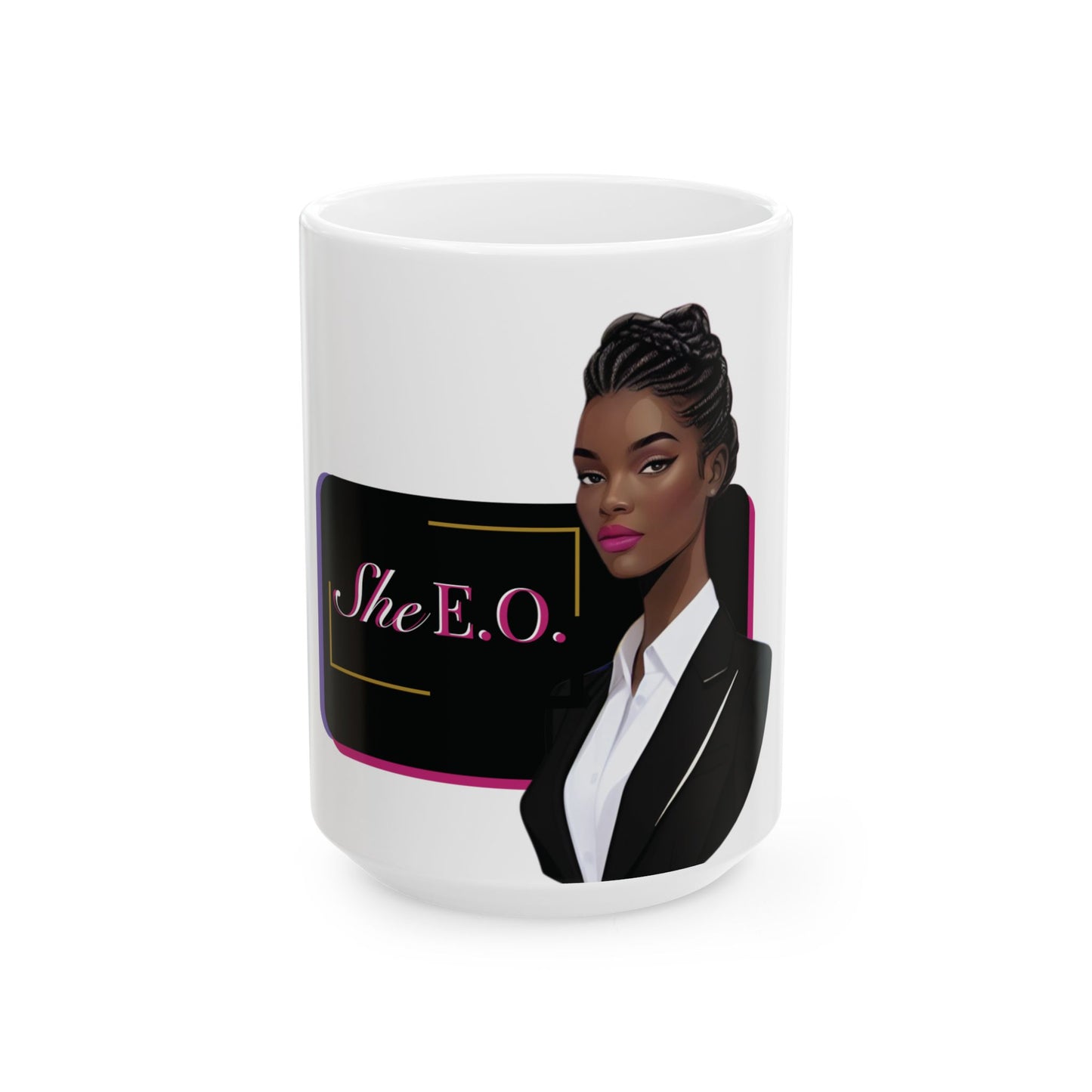 Empowered SheEO Ceramic Mug, Feminist Coffee Cup, Girl Boss Tea Mug, Empowerment Boss Lady Gift, Women Entrepreneurs Office Decor