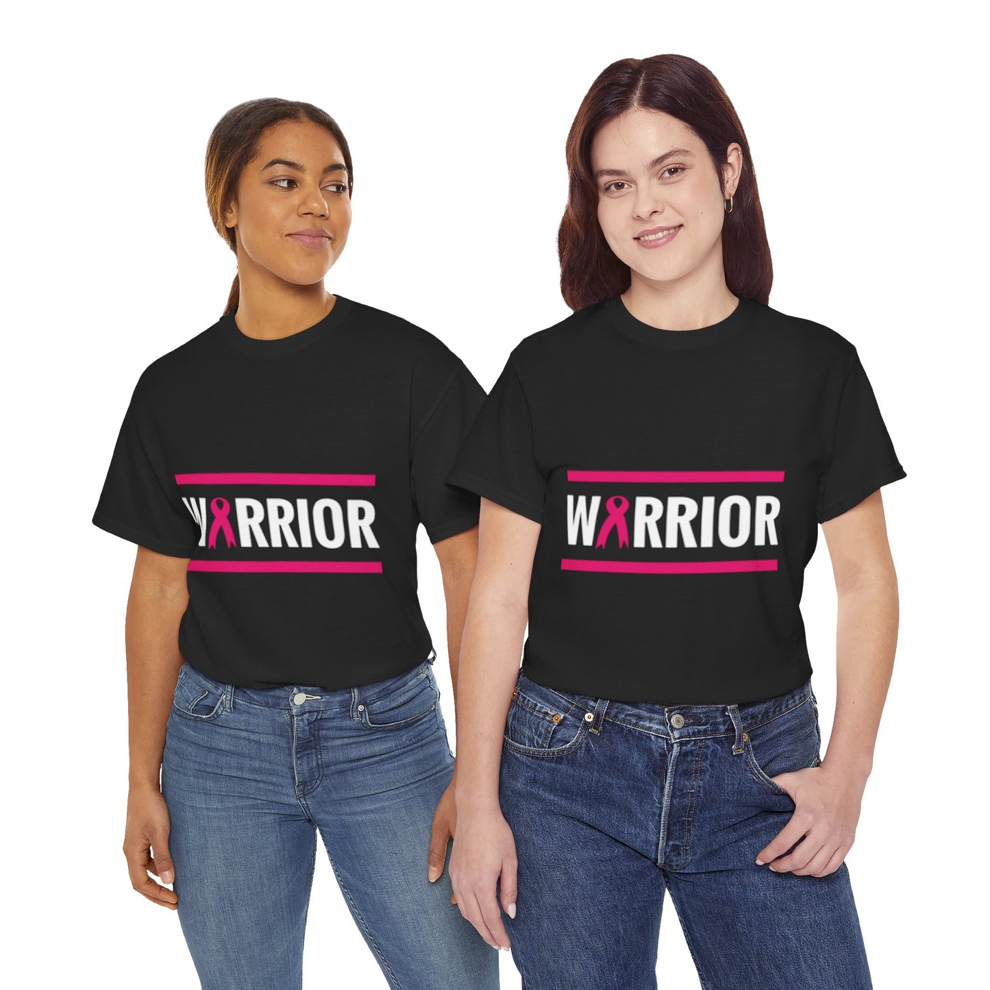 Breast Cancer Warrior Tee, Unisex Heavy Cotton T-Shirt, Cancer Awareness Shirt, Supportive Gift, Fight Like A Warrior Tee