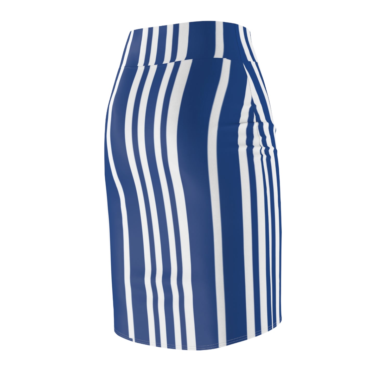 Blue and White Striped Pencil Skirt, Women's Skirt, Office Wear, Business Casual, Work Attire, Summer Fashion, Knee Length Skirt