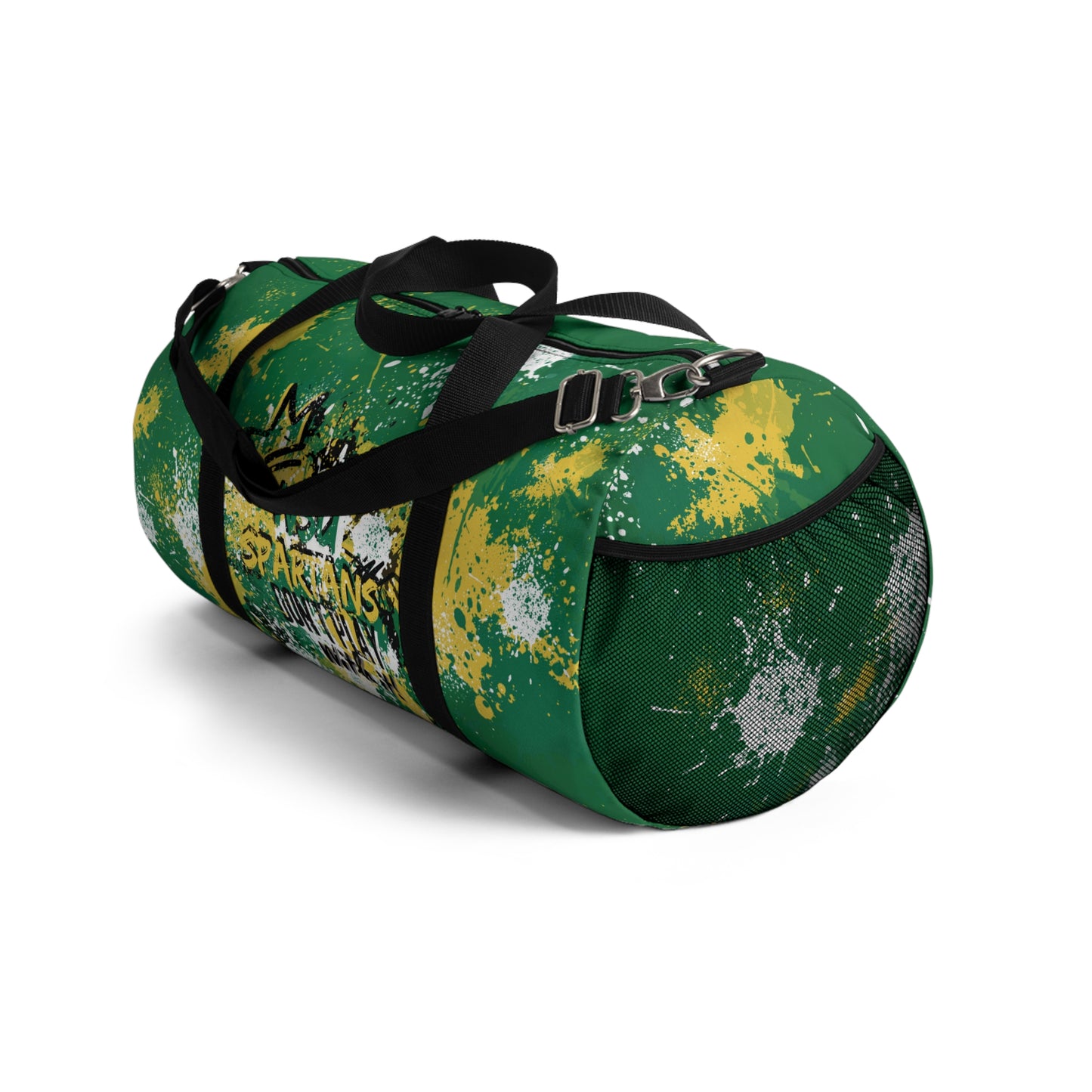 NSU Green Graffiti Duffel, Sprayed Art Cool Urban Travel Gym Overnight Bag, Hipster Street Style Accessories, Unique Custom Hand Painted