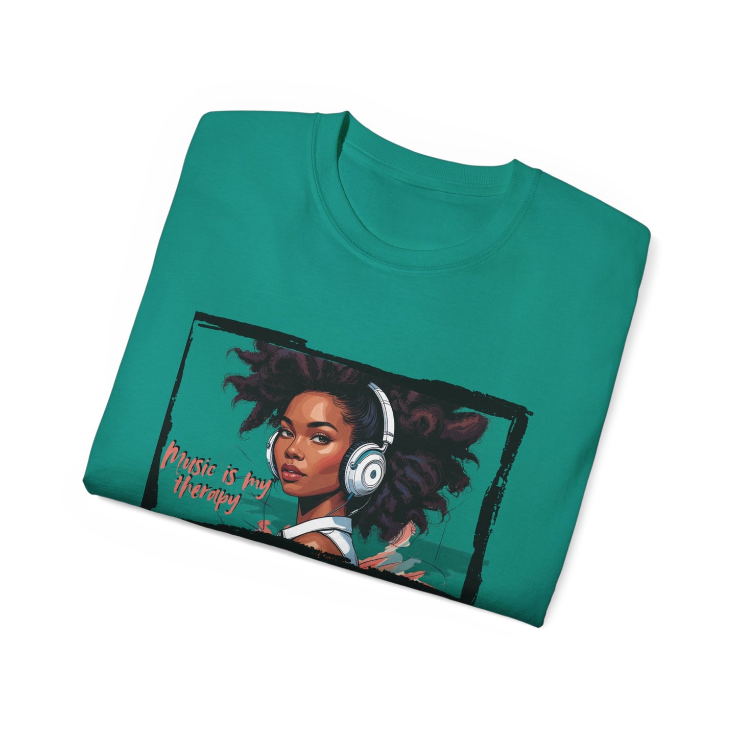 Music is My Therapy Unisex Cotton Tee, Relaxed Fit Shirt for Music Lovers, Gift for Musicians, Casual Outfit, Inspirational Apparel