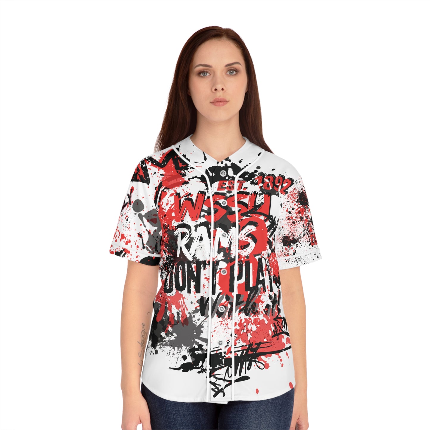 Graffiti Womens Baseball Jersey, Street Art Shirt, Urban Style Top, Spray Paint Tee, Hip Hop Clothing
