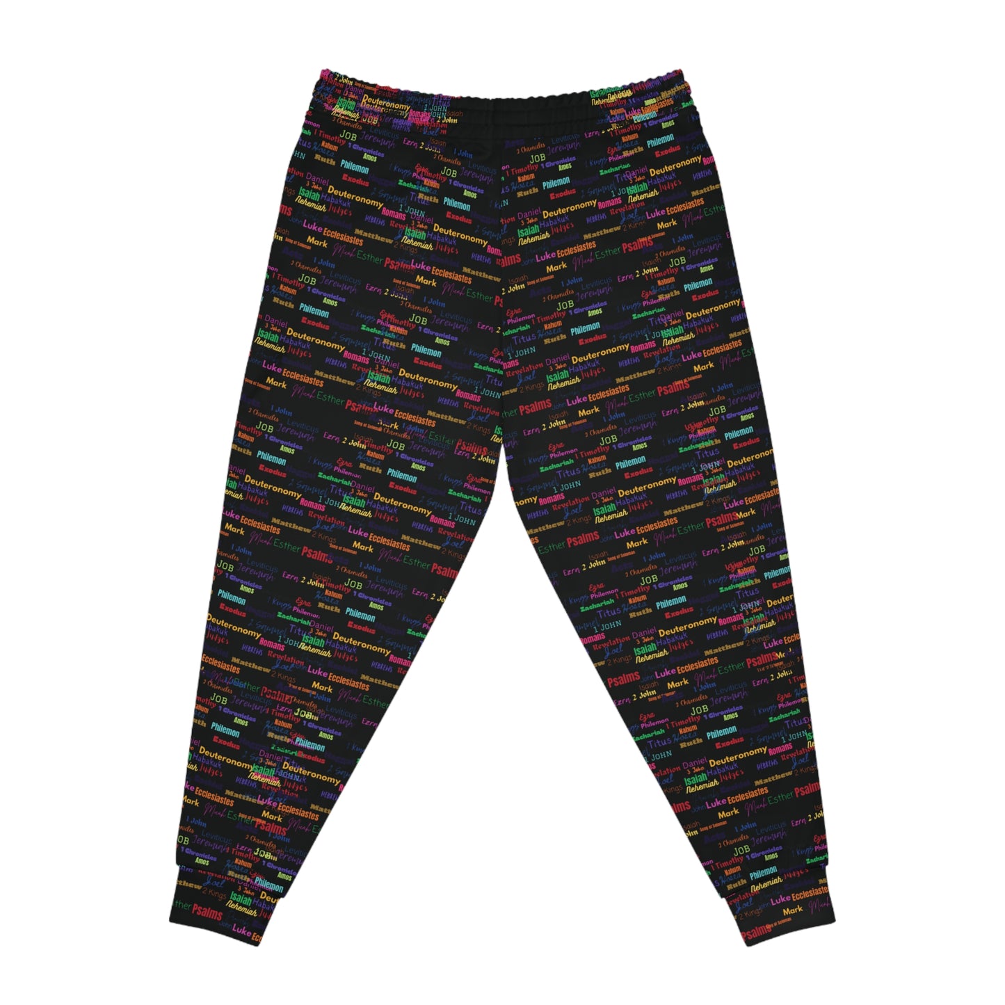 Colorful Patterned Black Athletic Joggers, Trendy Activewear, Comfortable Lounge Pants, Sporty Casual Wear, Unique Jogging Pants