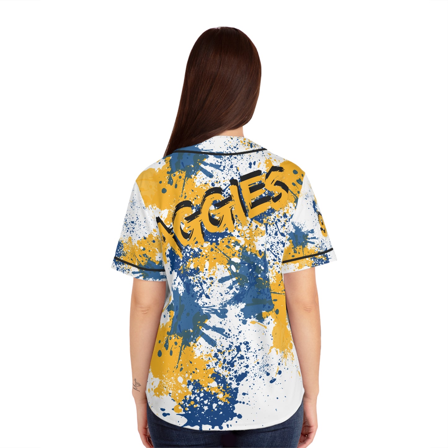 Aggies Graffiti Womens Baseball Jersey, Street Art Shirt, Urban Style Top, Spray Paint Tee, Hip Hop Clothing