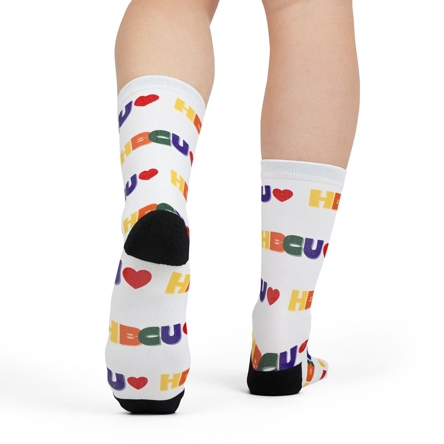 Colorful HBCU Pride Crew Socks | College Gear, Student Gifts, Gift for Her, Cozy Fashion, Soulful Style