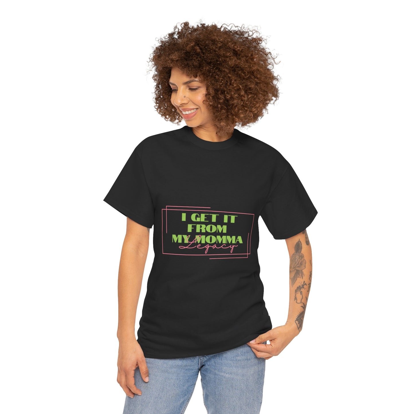 Sorority Cotton Tee, I Get It From My Momma Shirt, Gift for Mom, Unisex Family Tee, Mother's Day Shirt, Casual Everyday Wear