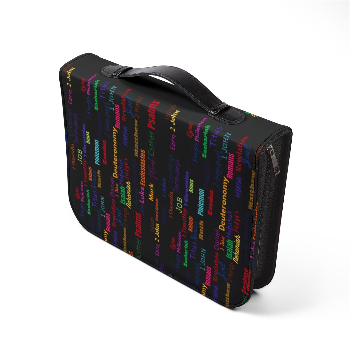 Colorful Bible Cover Black, Bible Case, Religious Gifts, Church Supplies, Scripture Holder, Christian Accessories