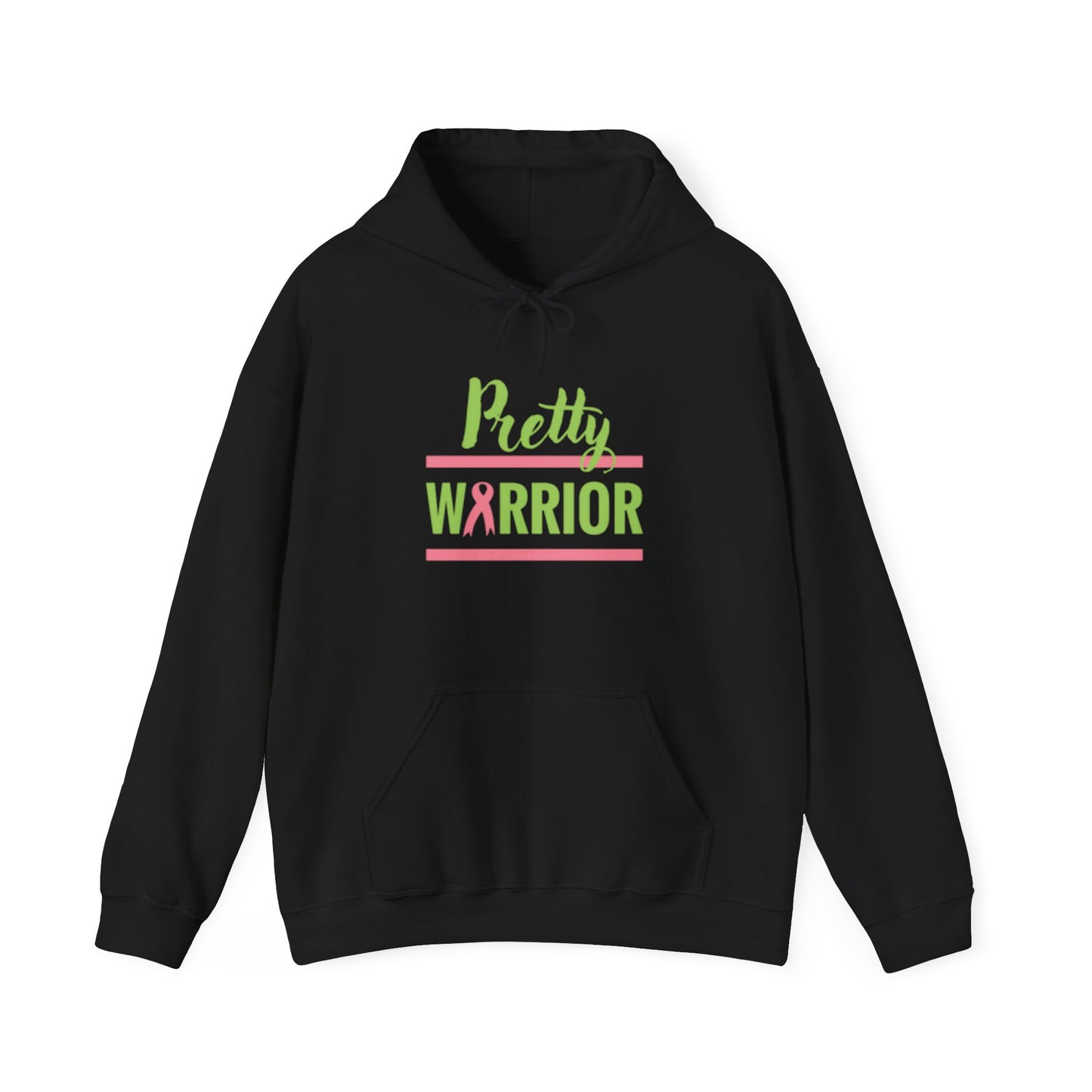 Pretty Warrior Hooded Sweatshirt | Sweatshirt for Cancer Awareness, Gifts for Her, Breast Cancer Support, Cozy Hoodie, Motivational Apparel