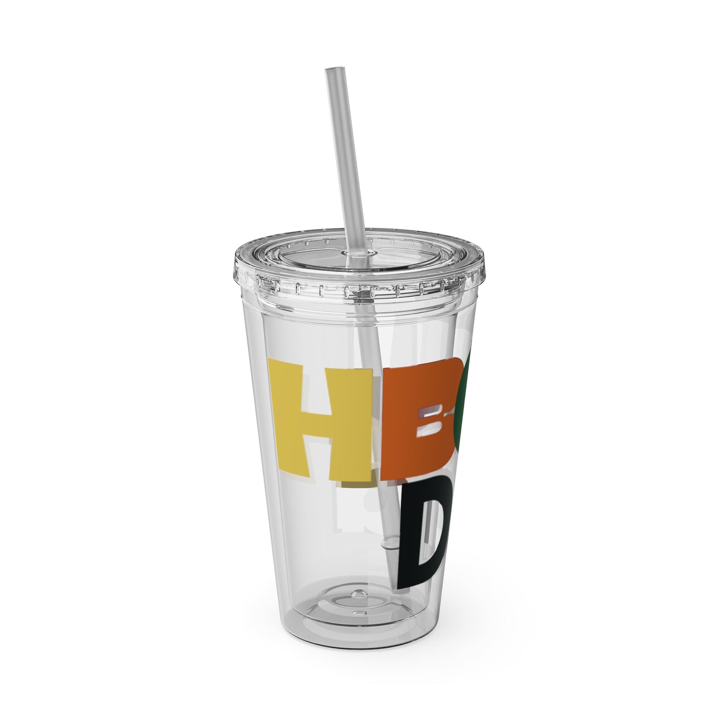 HBCU Dad Sunsplash Tumbler: Colorful Travel Cup, BPA-Free, Perfect for Summer Drinks, Gift for Friends, Eco-Friendly, Party Favor