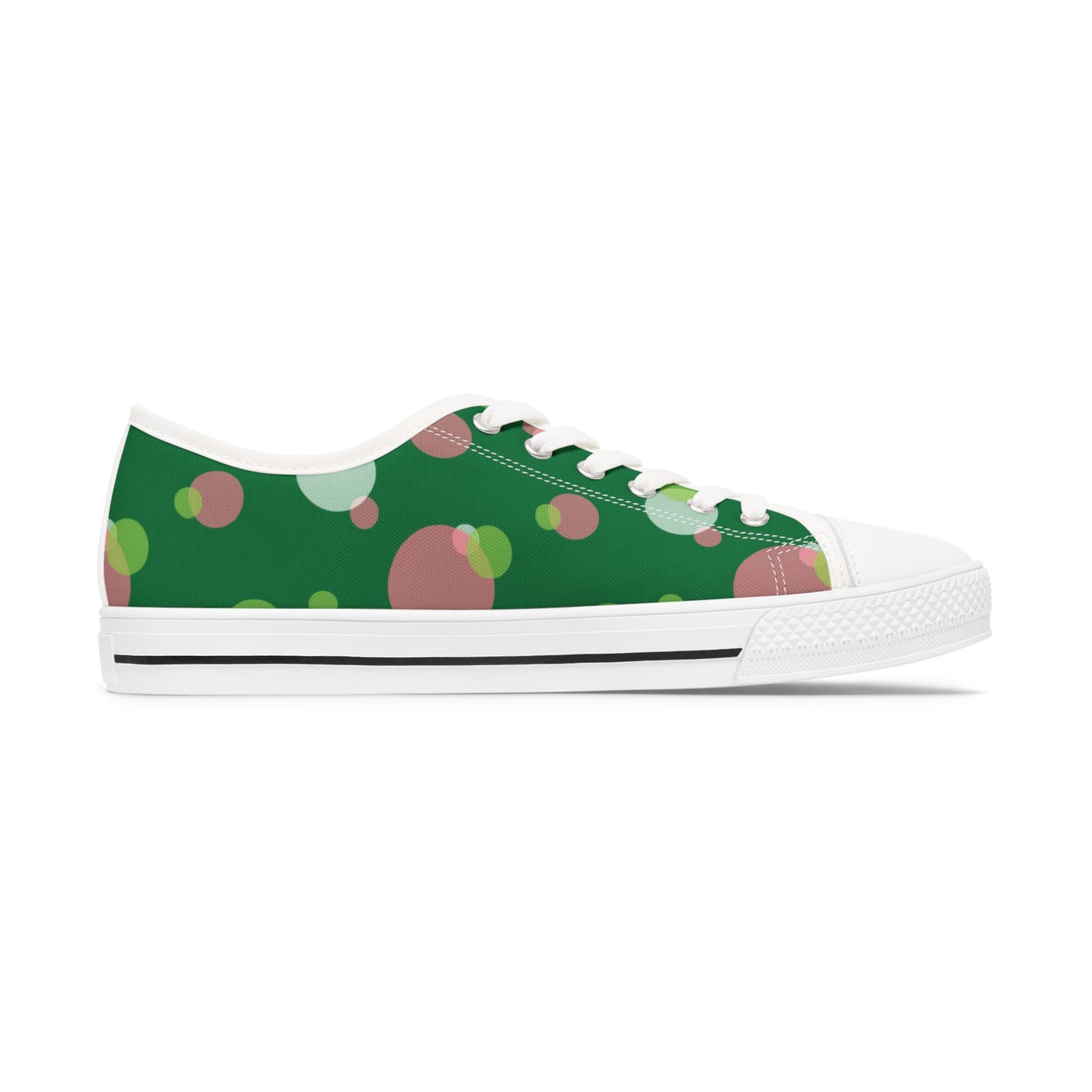 Green Low Top Sneakers with Colorful Dots | Trendy Footwear for Casual Days, Perfect for Everyday Wear, Gifts, Holidays, and Parties