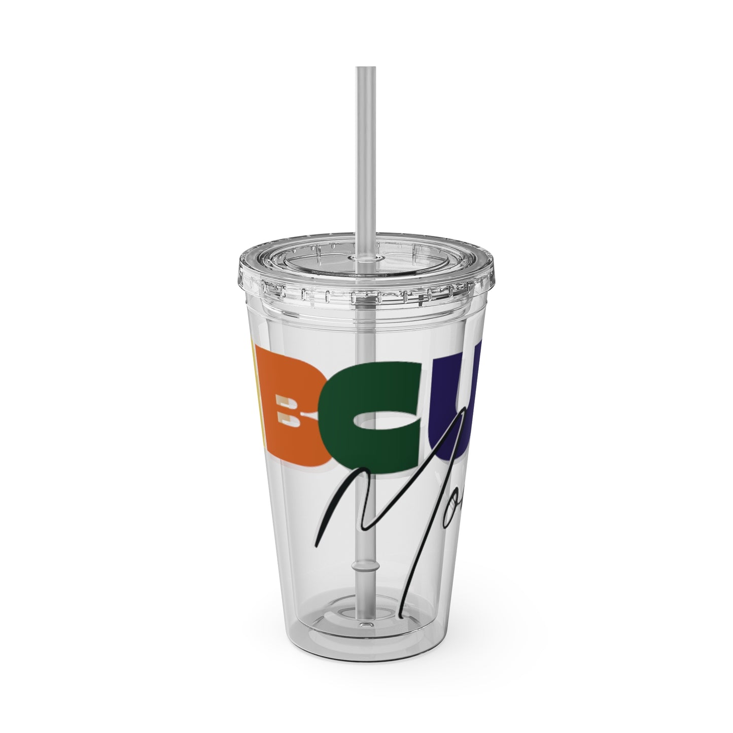 HBCU Mom Sunsplash Tumbler: Colorful Travel Cup, BPA-Free, Perfect for Summer Drinks, Gift for Friends, Eco-Friendly, Party Favor