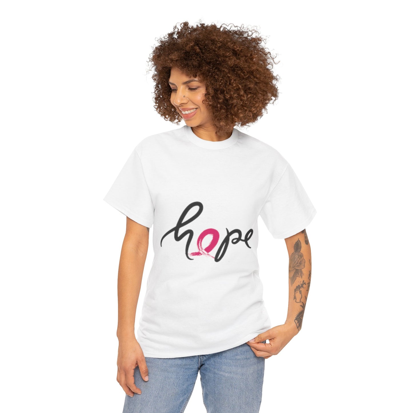 Hope Unisex Heavy Cotton Tee - Motivational T-Shirt for Awareness, Gift for Her, Inspirational Apparel, Everyday Wear, Fundraising