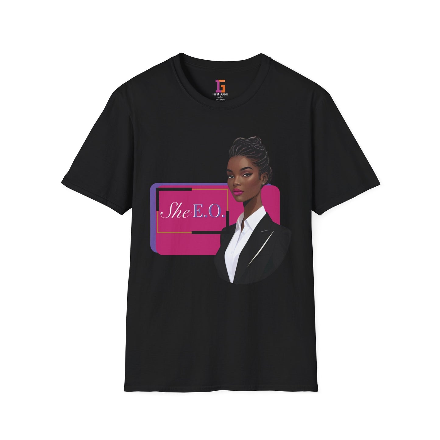 She E.O. Motivational T-Shirt, Empowerment Tee, Unisex Softstyle Shirt, Gifts for Her, Inspirational Wear, Business Casual Style