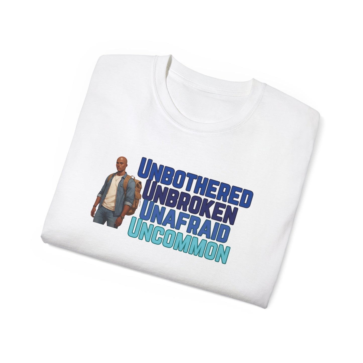 M Unbothered Unbroken Unafraid Uncommon Tee, Inspirational T-Shirt, Motivational Shirt, Gift for Her, Self-Care Apparel, Confidence Clothing