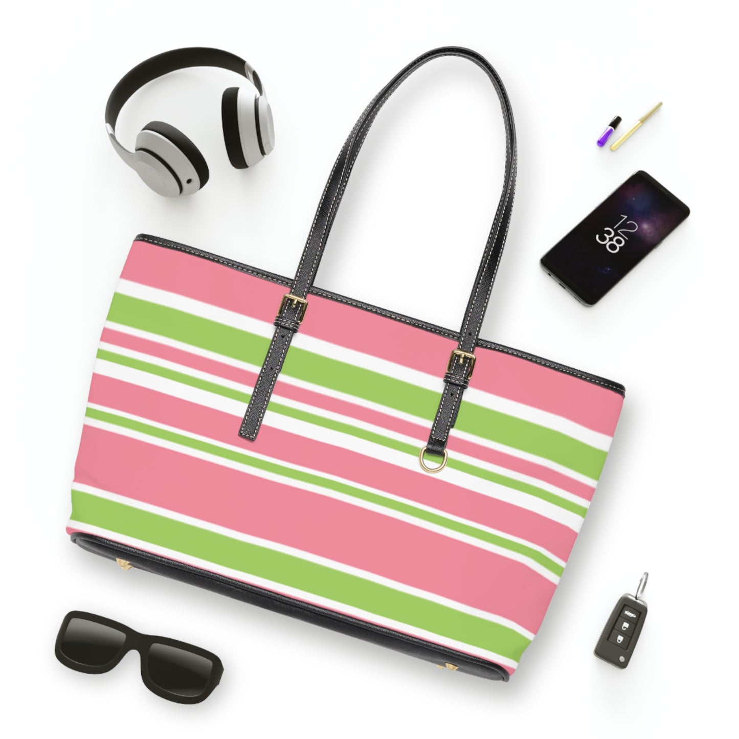 Chic Striped PU Leather Shoulder Bag, Trendy Handbag for Women, Everyday Tote, Fashion Accessory, Perfect for Shopping, Casual Outings