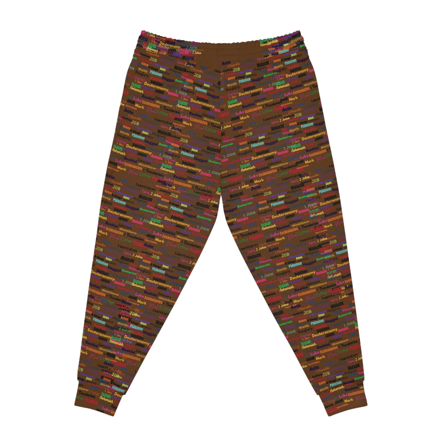 Colorful Patterned Brown Athletic Joggers, Trendy Activewear, Comfortable Lounge Pants, Sporty Casual Wear, Unique Jogging Pants