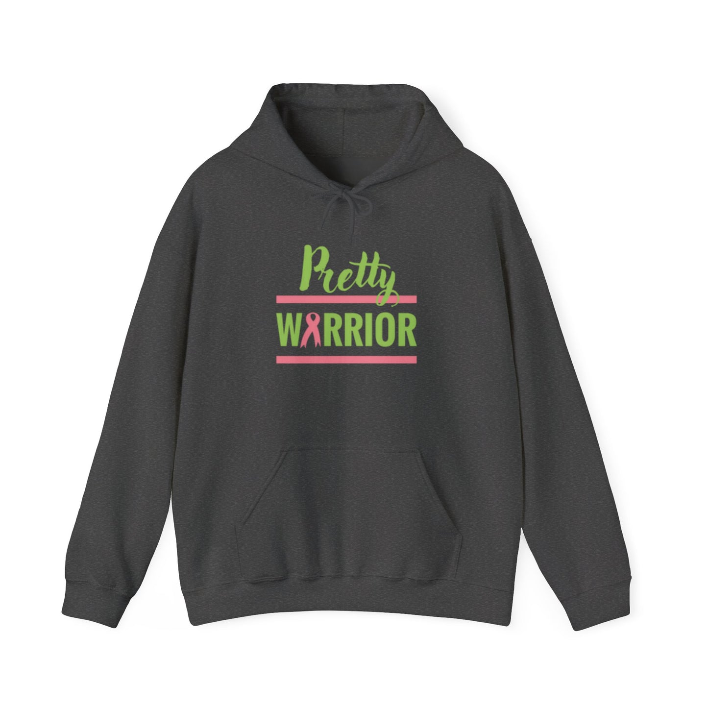 Pretty Warrior Hooded Sweatshirt | Sweatshirt for Cancer Awareness, Gifts for Her, Breast Cancer Support, Cozy Hoodie, Motivational Apparel
