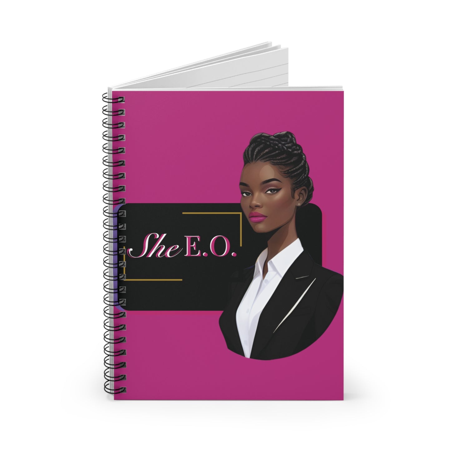 Empowering Spiral Notebook for Boss Ladies, She E.O. Journal, Inspirational Stationery, Gift for Entrepreneurs, Women Empowerment