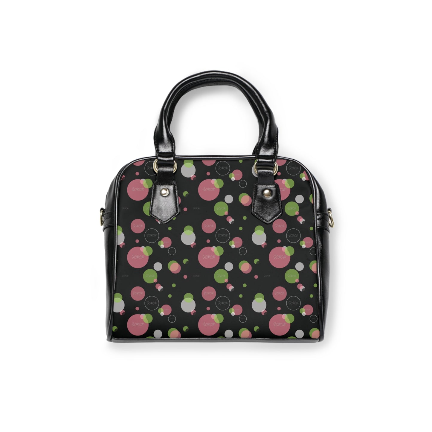 Soror Colorful Polka Dot Bull Shoulder Handbag, Trendy Tote Bag, Unique Handbag Gift, Summer Accessory, Fun Green Purse