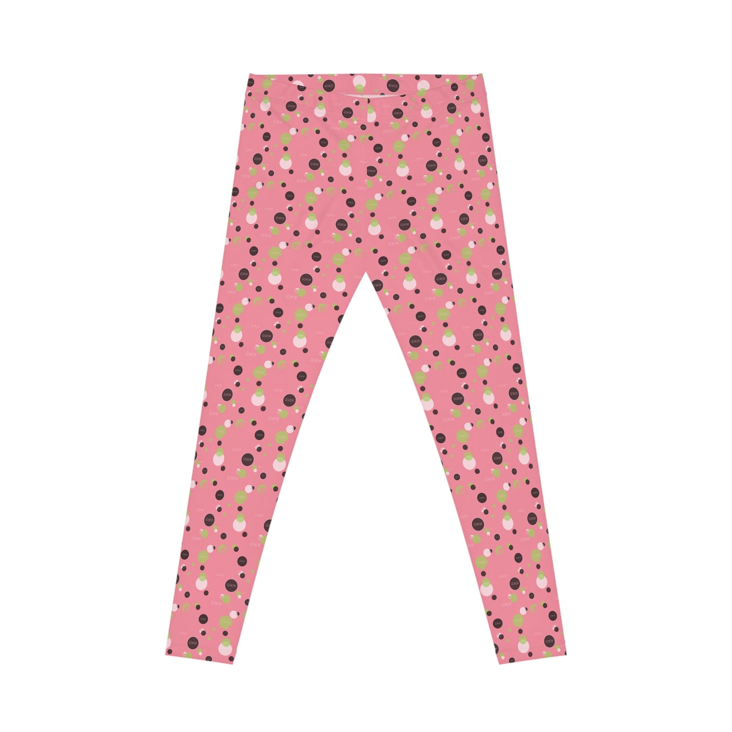 Soror Polka Dot Leggings, Women's Leggings, Casual Pants, Pink and Green Leggings, Bold Patterned Tights