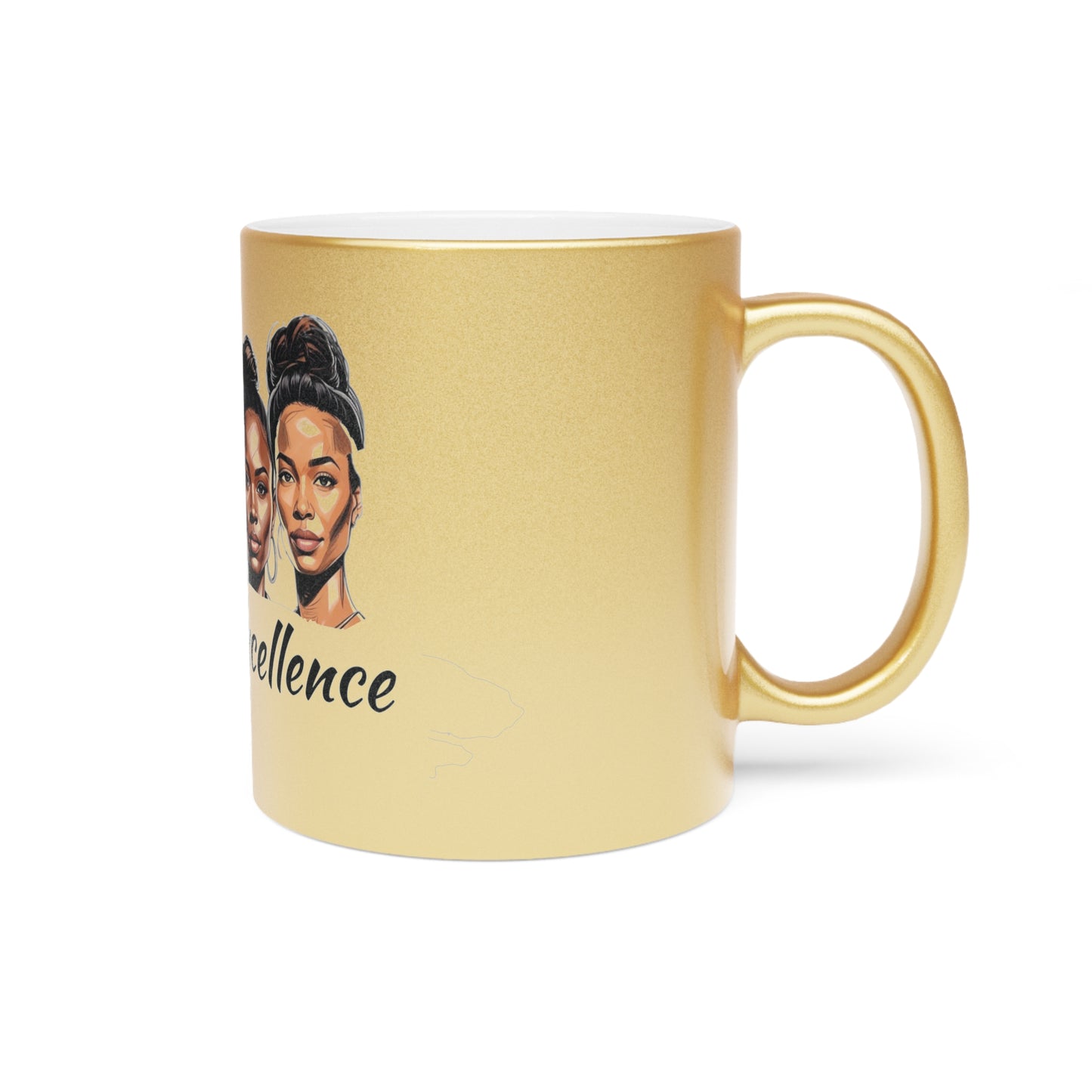 Elegant Metallic Mug - Celebrate Black Girl Excellence with Style, Gift for Friends, Inspirational Coffee Cup, Home Decor, Birthday Present