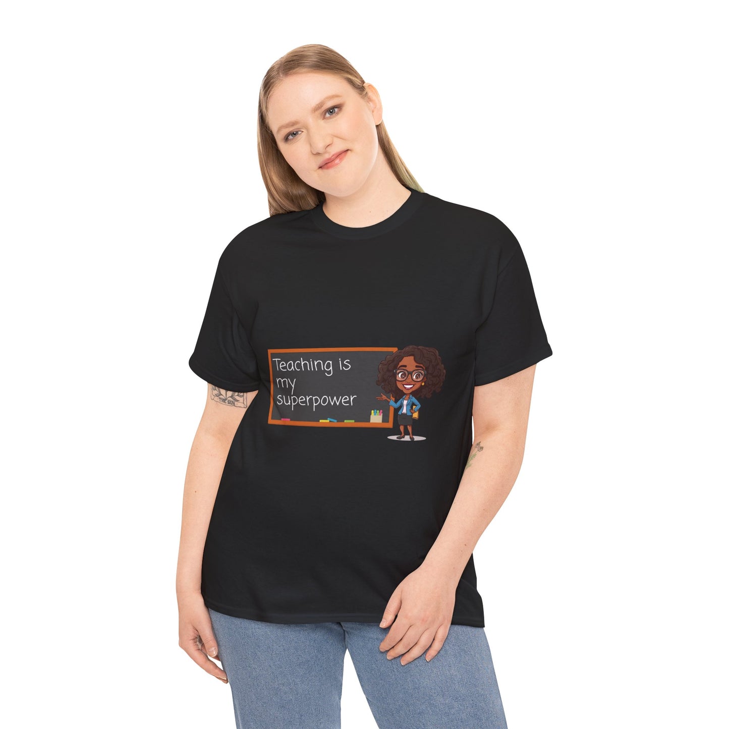 Teaching is My Superpower Tee, Cute Teacher Shirt, Gift for Educators, Back to School, Classroom Apparel, Unisex Cotton T-Shirt