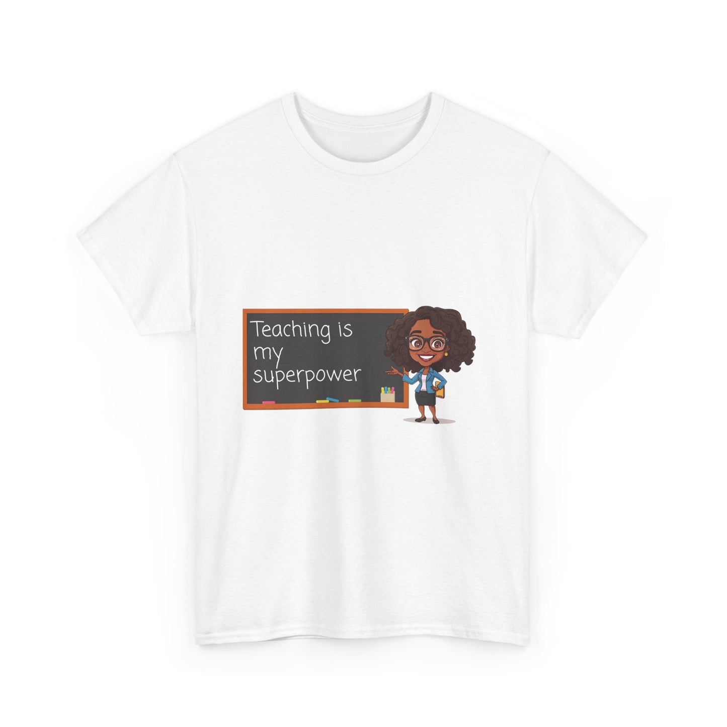 Teaching is My Superpower Tee, Cute Teacher Shirt, Gift for Educators, Back to School, Classroom Apparel, Unisex Cotton T-Shirt