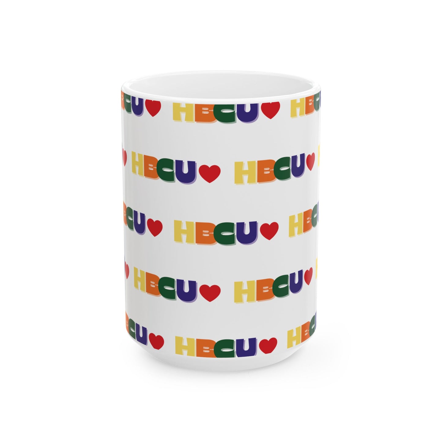 HBCU Love Ceramic Mug, Colorful Graduation Gift, Coffee Cup for Students, Educational Pride Mug, Diverse Community Mug