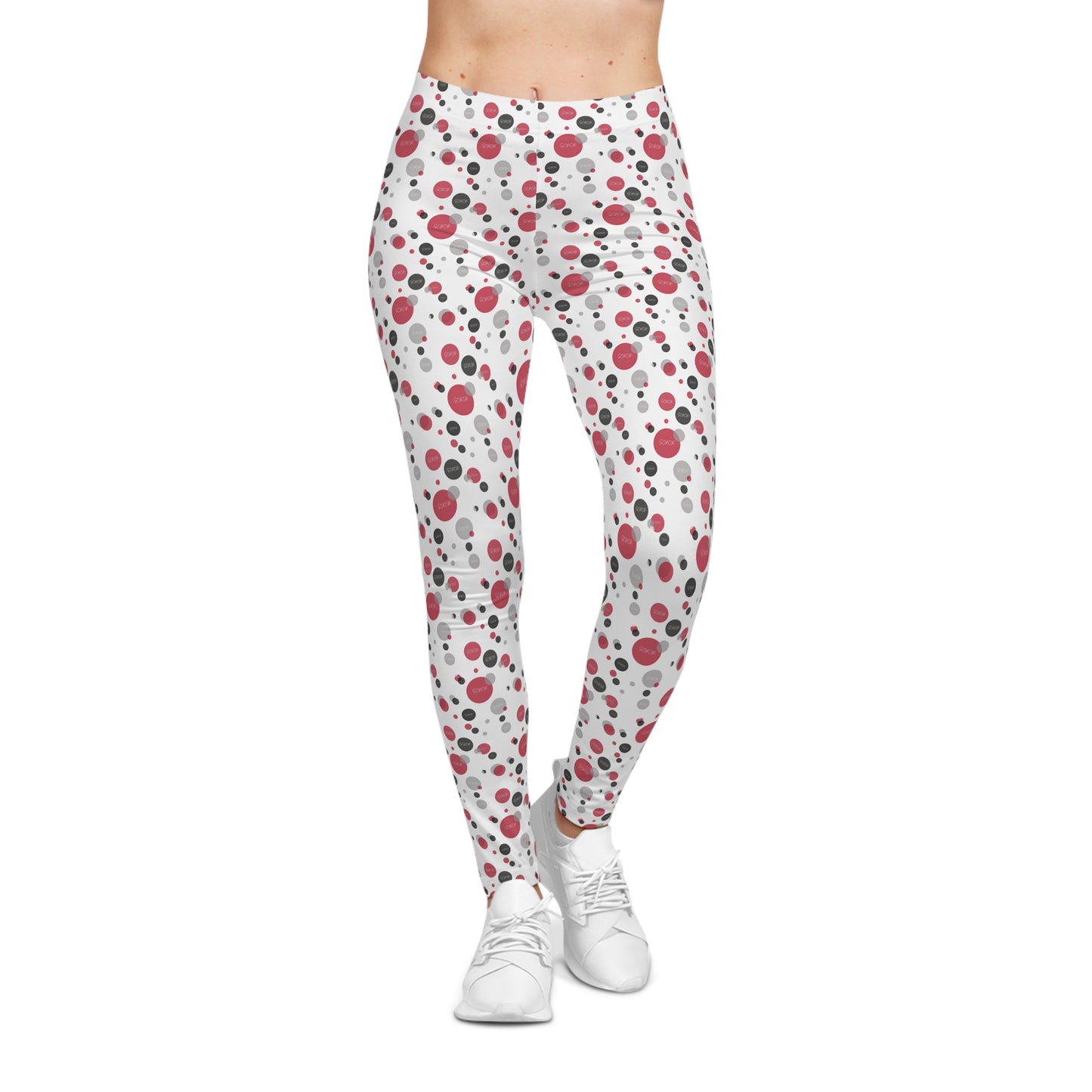 Soror Diva Dot Leggings W, Women's Leggings, Casual Pants, Pink and Green Leggings, Bold Patterned Tights