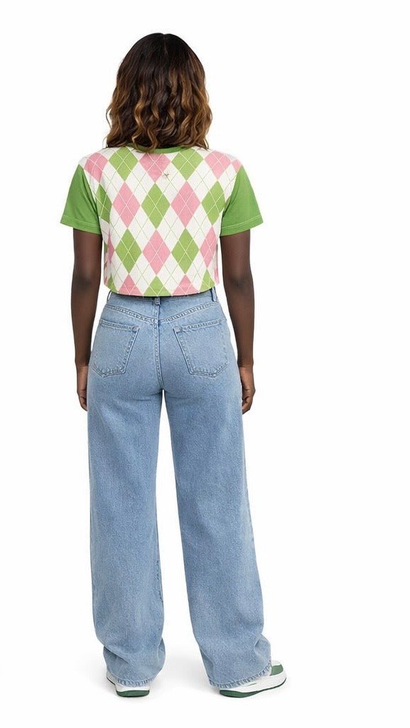 Divine Ladies Argyle Crop Tee — Pretty Preppy | FirstGen Designs