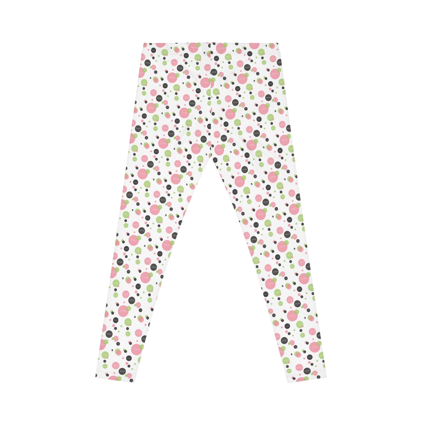Soror Polka Dot Leggings W, Women's Leggings, Casual Pants, Pink and Green Leggings, Bold Patterned Tights