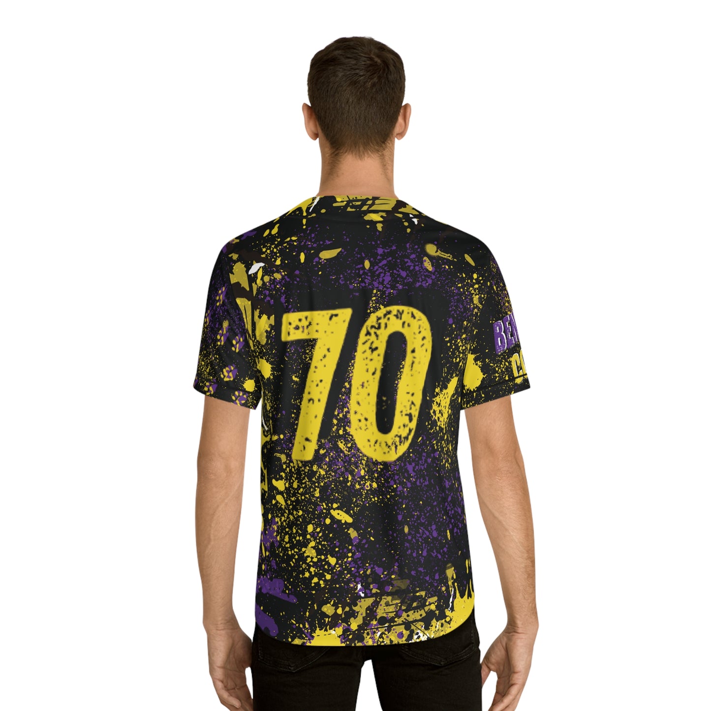 BC Bold Graphic Men's Baseball Jersey Blk, Sporty Apparel, Casual Wear, Unique Gift for Baseball Fans, Streetwear Style