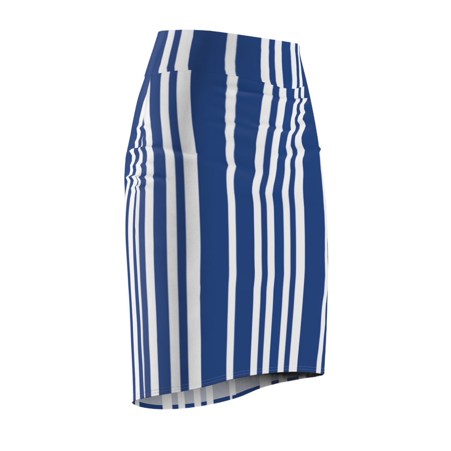 Blue and White Striped Pencil Skirt, Women's Skirt, Office Wear, Business Casual, Work Attire, Summer Fashion, Knee Length Skirt