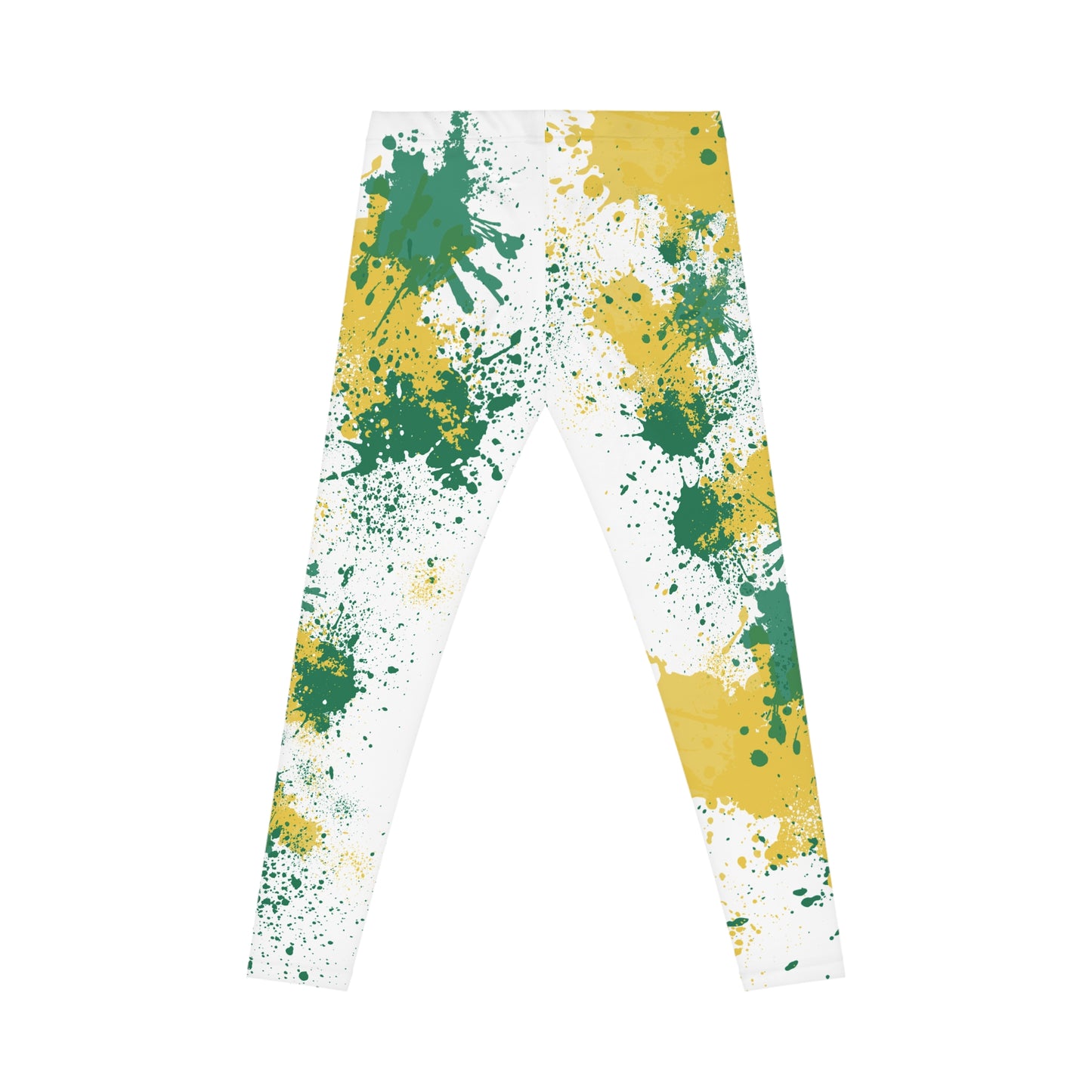 NSU Spray Paint Leggings: Green Gold Athleisure Yoga Tights