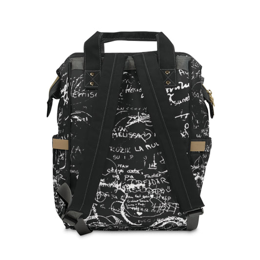 Alumni Multifunctional Diaper Backpack for Alumni Parents, Baby Bag, Travel Backpack, Black and White Daypack, Back to School Essentials