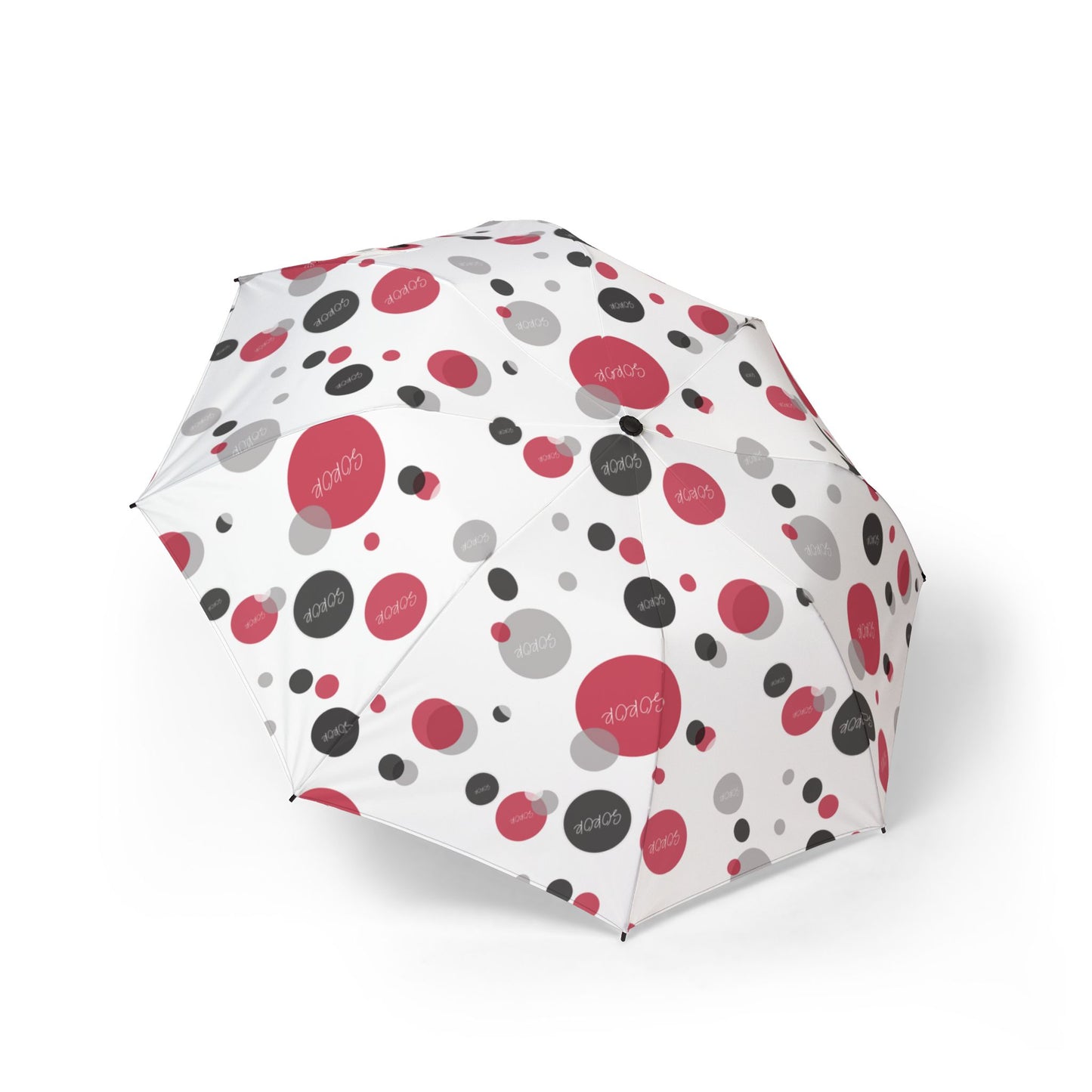 Soror Diva Dot Umbrella White - Stylish Semi-Automatic Foldable Umbrella, Rain Gear, Travel Essential, Gift for Her, Fashion Accessory