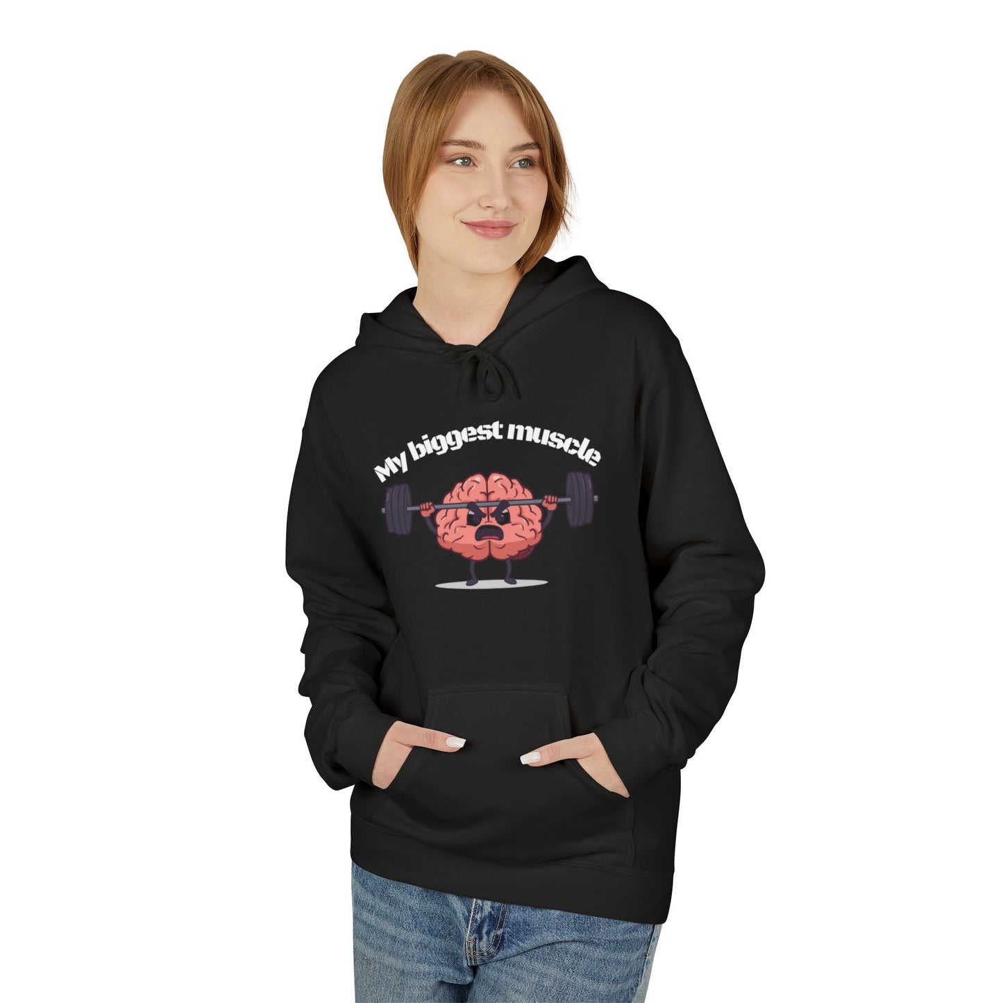 Fleece Hoodie - 'My Biggest Muscle' Design