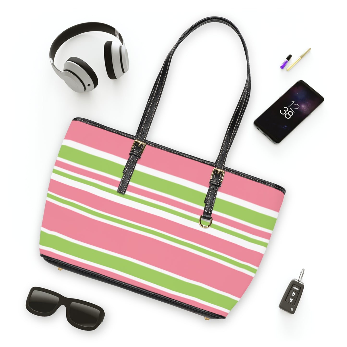 Chic Striped PU Leather Shoulder Bag, Trendy Handbag for Women, Everyday Tote, Fashion Accessory, Perfect for Shopping, Casual Outings