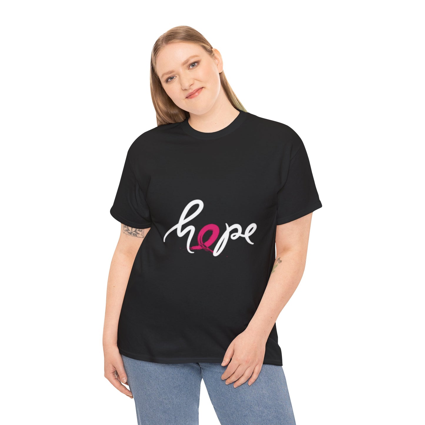 Hope Unisex Heavy Cotton Tee - Motivational T-Shirt for Awareness, Gift for Her, Inspirational Apparel, Everyday Wear, Fundraising