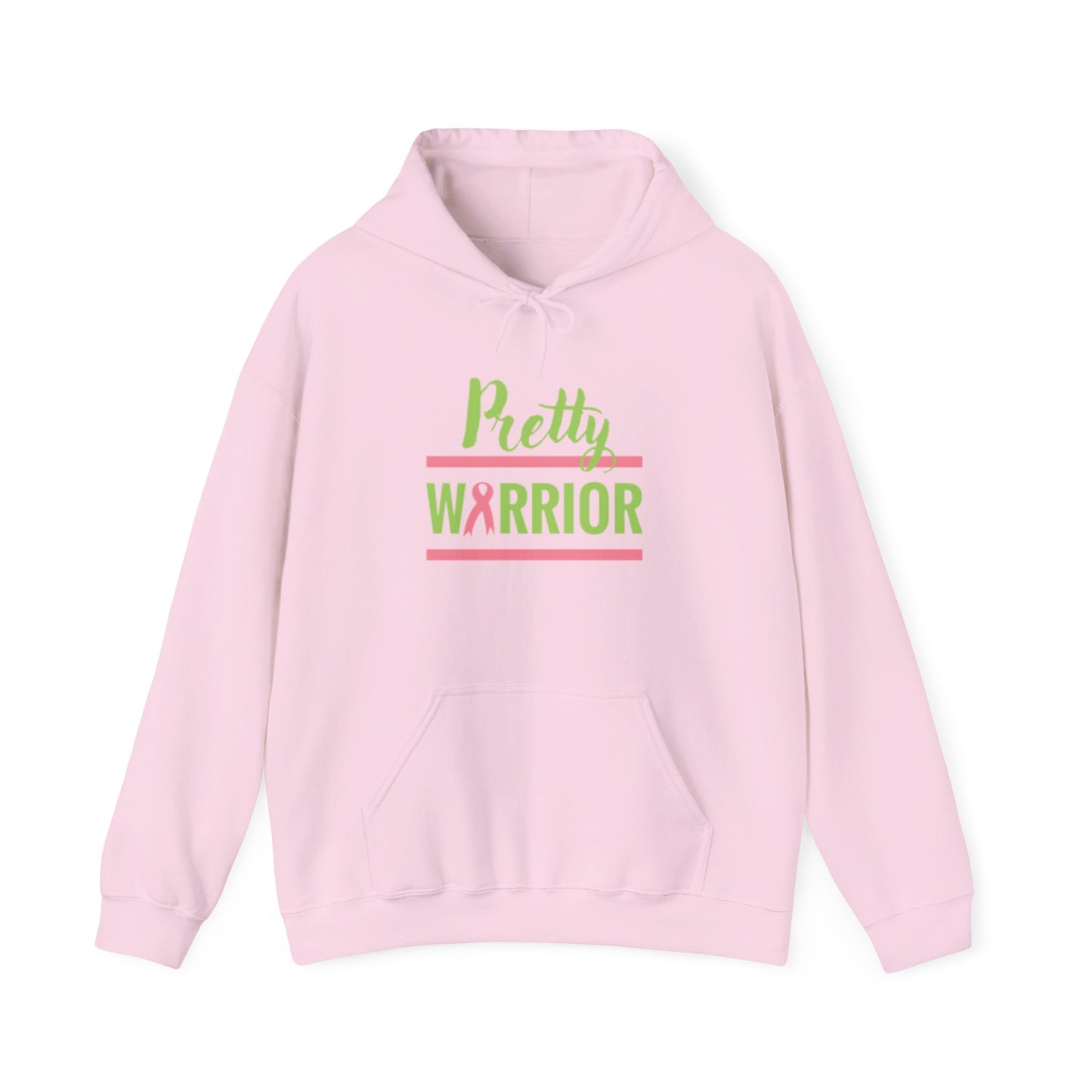 Pretty Warrior Hooded Sweatshirt | Sweatshirt for Cancer Awareness, Gifts for Her, Breast Cancer Support, Cozy Hoodie, Motivational Apparel
