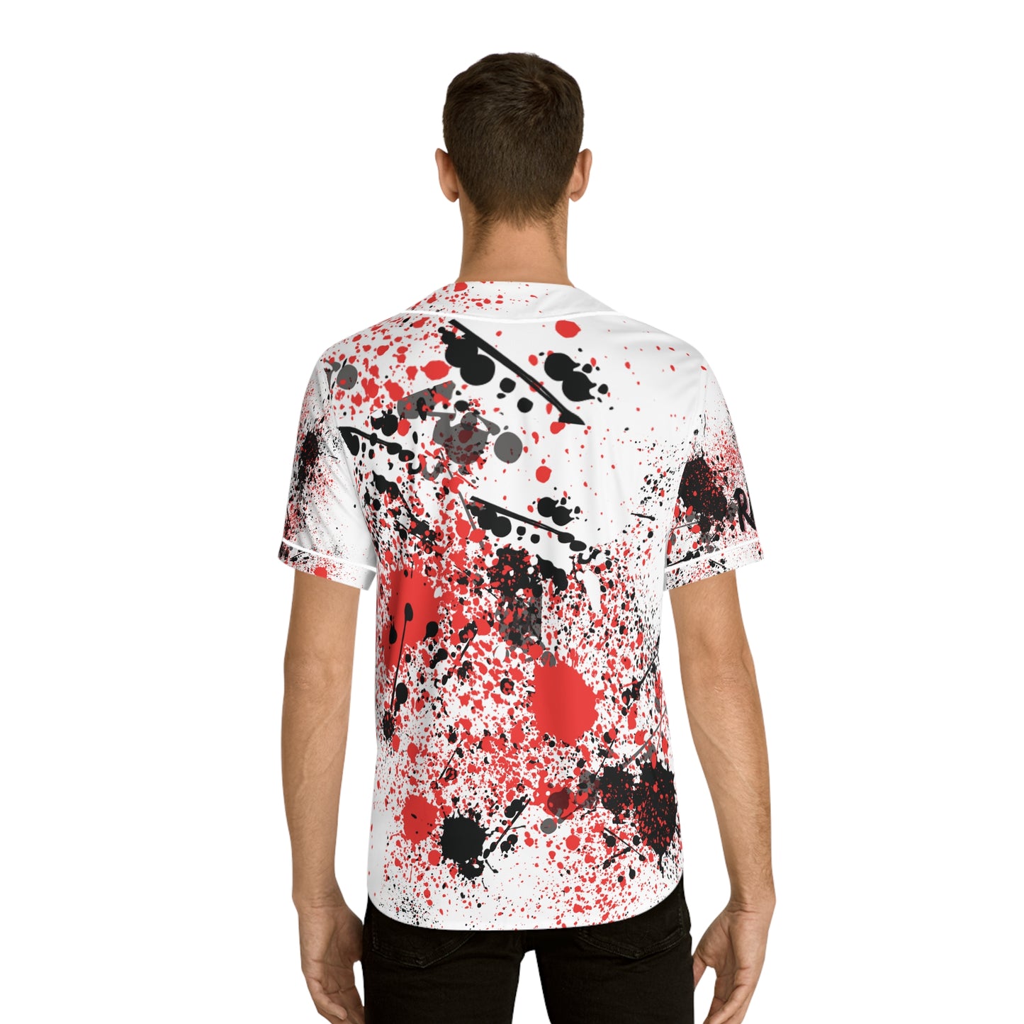 Bold Graphic Men's Baseball Jersey, Sporty Apparel, Casual Wear, Unique Gift for Baseball Fans, Streetwear Style