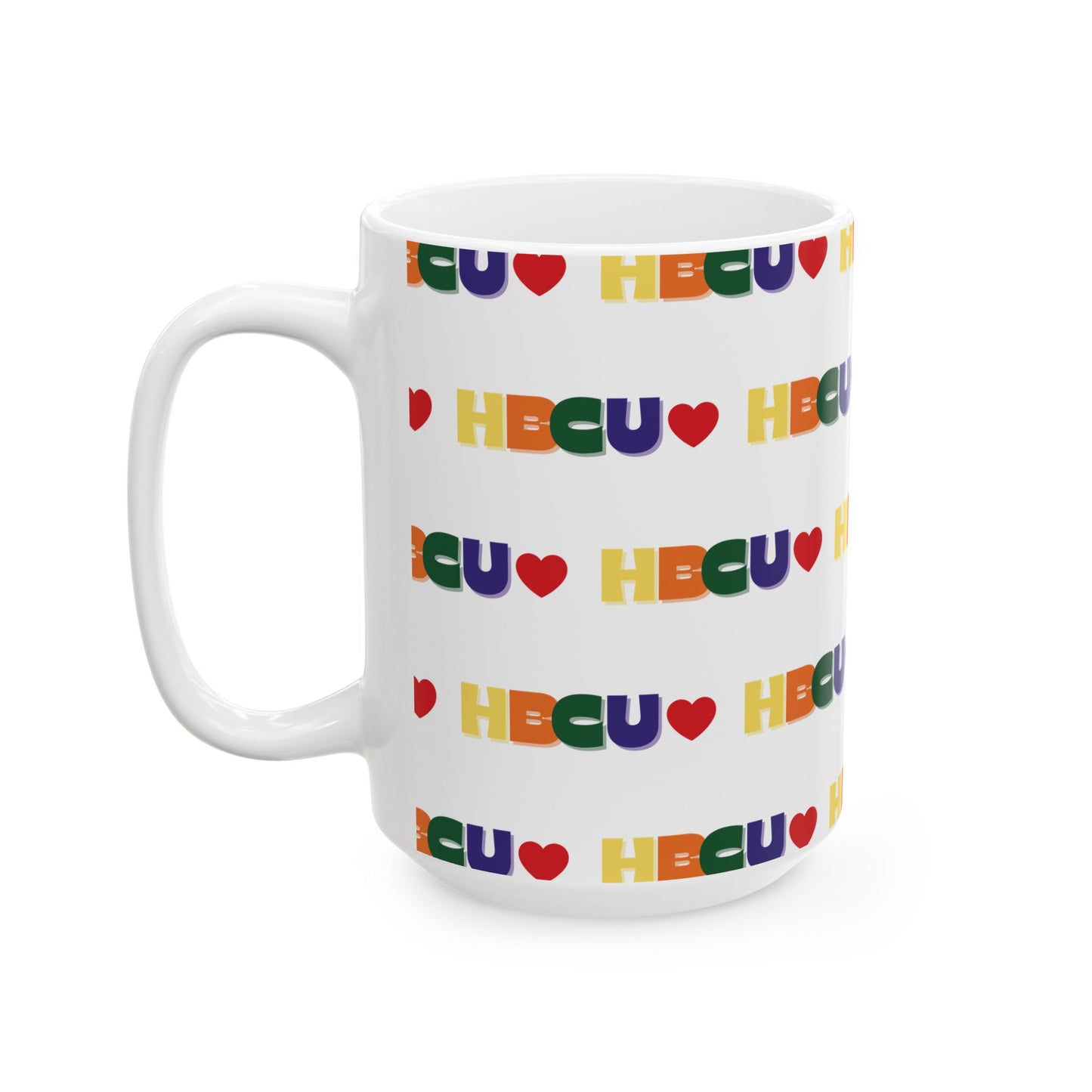 HBCU Love Ceramic Mug, Colorful Graduation Gift, Coffee Cup for Students, Educational Pride Mug, Diverse Community Mug