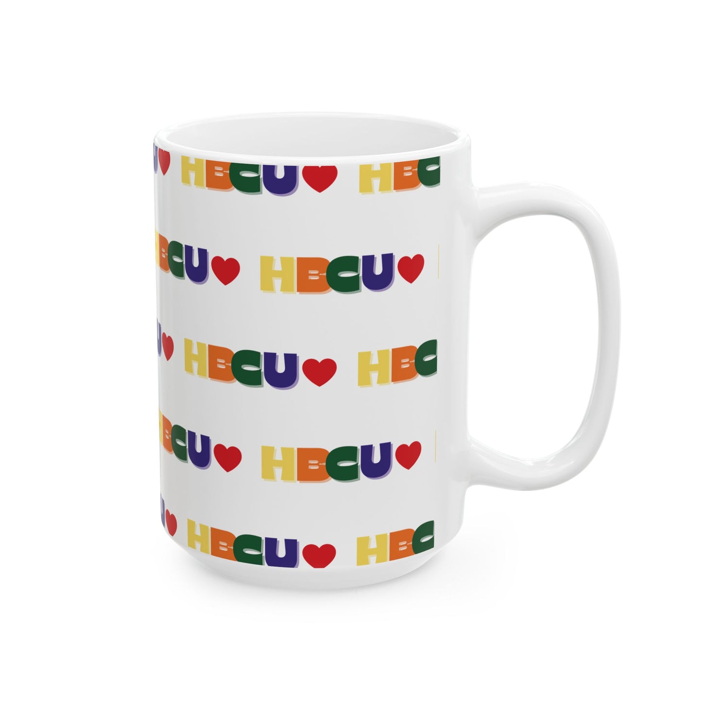 HBCU Love Ceramic Mug, Colorful Graduation Gift, Coffee Cup for Students, Educational Pride Mug, Diverse Community Mug