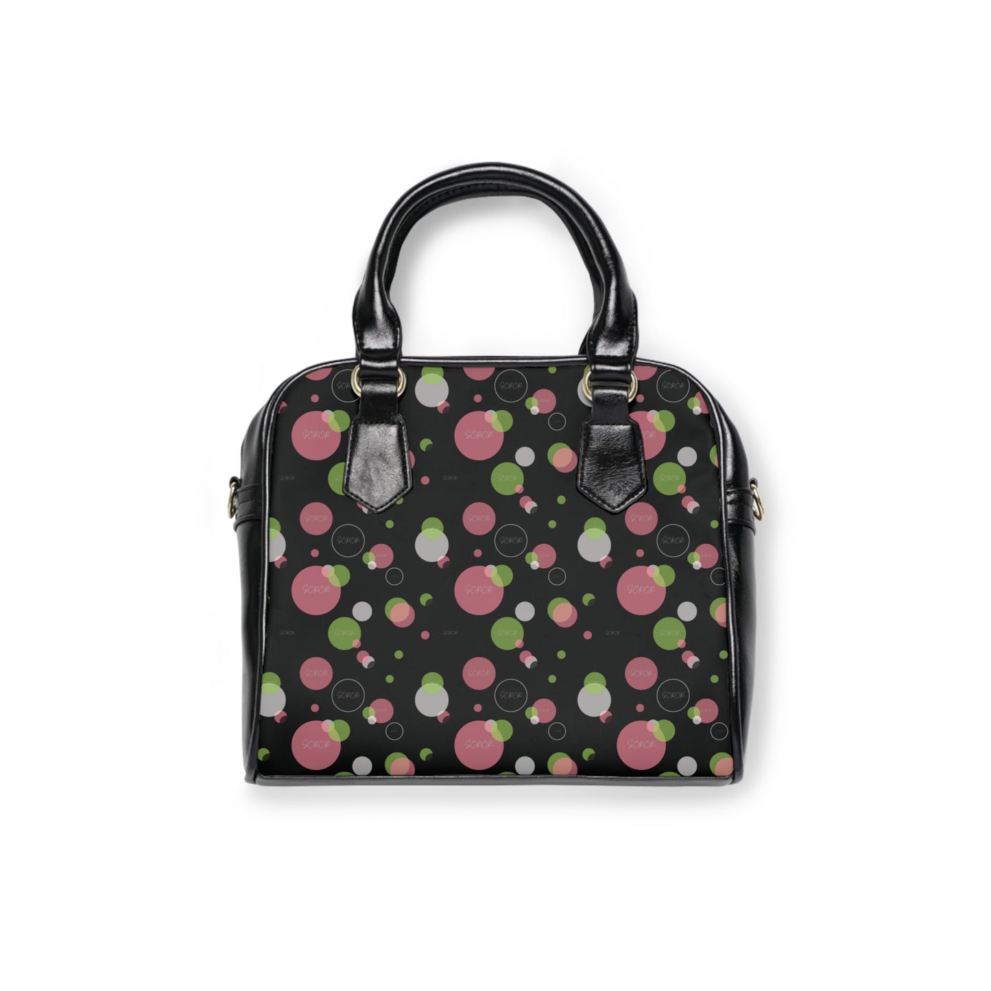 Soror Colorful Polka Dot Bull Shoulder Handbag, Trendy Tote Bag, Unique Handbag Gift, Summer Accessory, Fun Green Purse