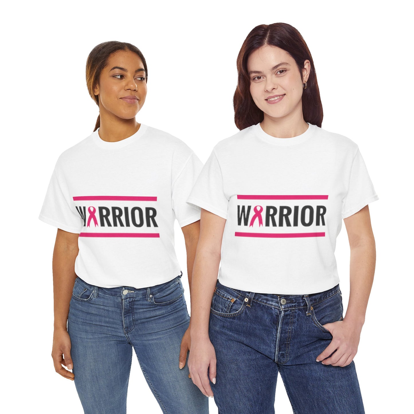 Breast Cancer Warrior Tee, Unisex Heavy Cotton T-Shirt, Cancer Awareness Shirt, Supportive Gift, Fight Like A Warrior Tee
