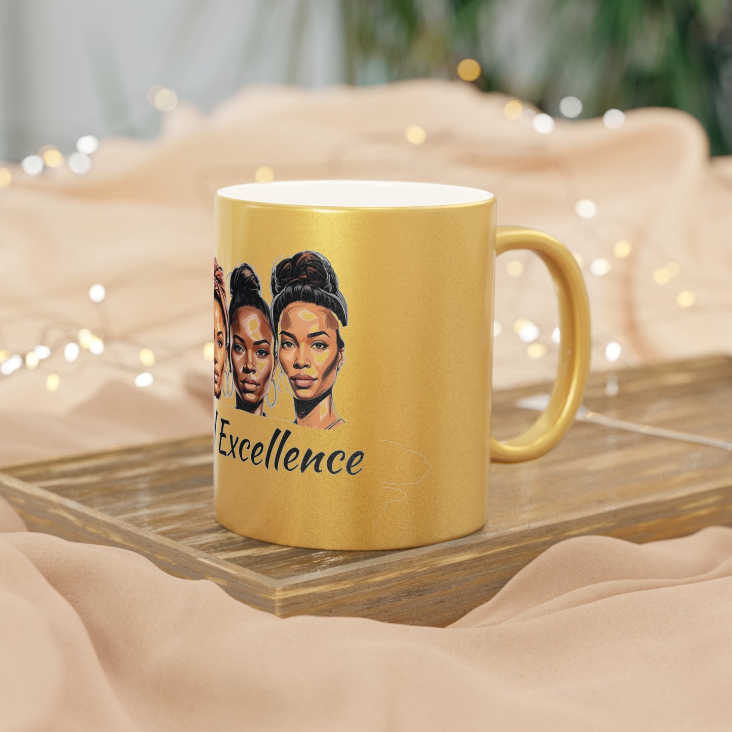 Elegant Metallic Mug - Celebrate Black Girl Excellence with Style, Gift for Friends, Inspirational Coffee Cup, Home Decor, Birthday Present