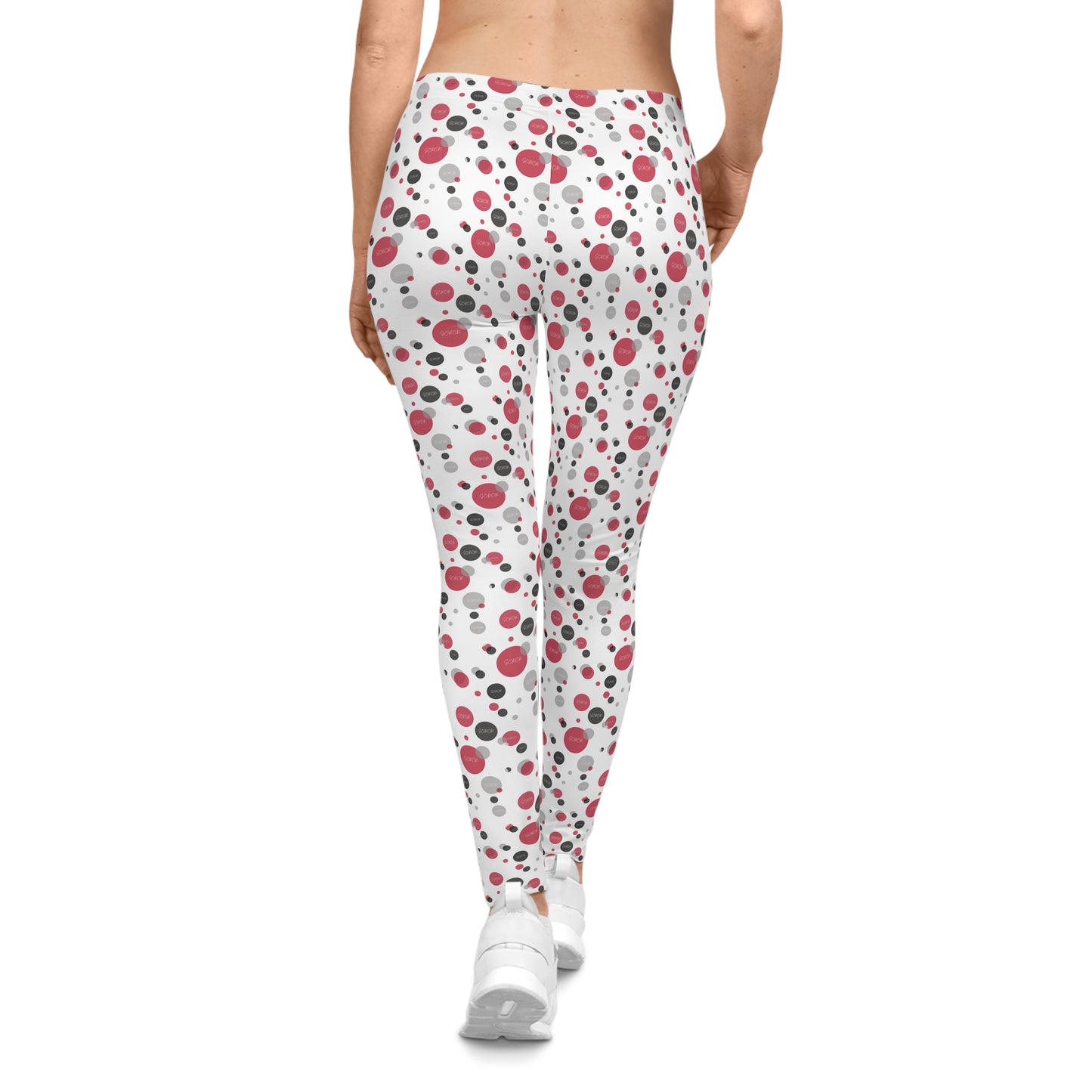 Soror Diva Dot Leggings W, Women's Leggings, Casual Pants, Pink and Green Leggings, Bold Patterned Tights